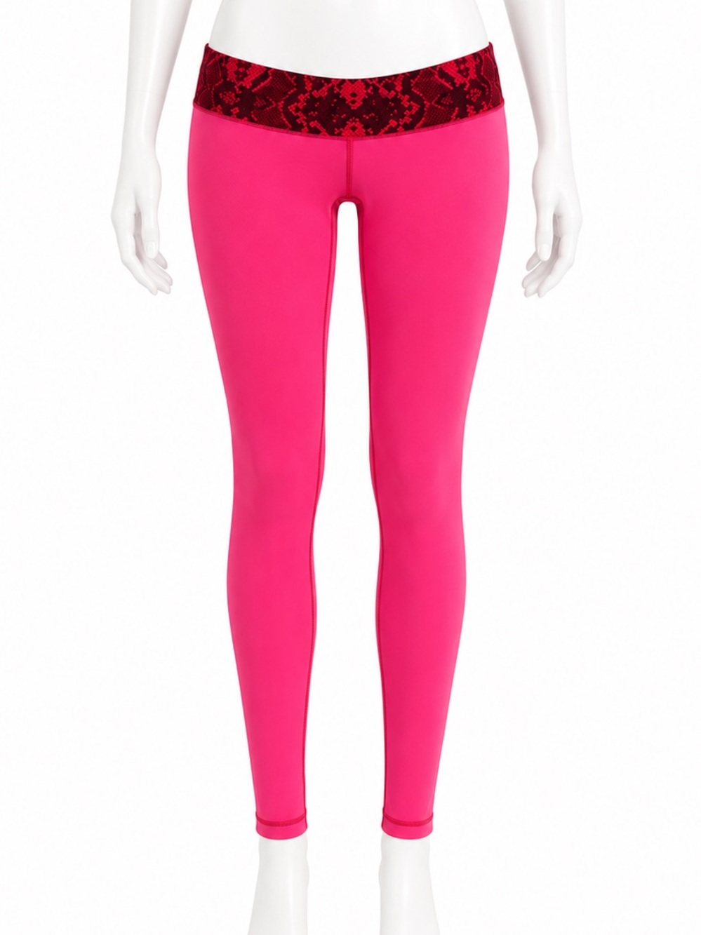 lululemon Hot Pink Leggings with snakeskin waist size 2
